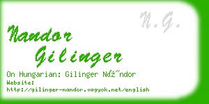 nandor gilinger business card